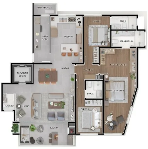 Apartamento de 3 Quartos à Venda no Edifício Greca Tower Residence  |  Água Verde Curitiba — foto 20