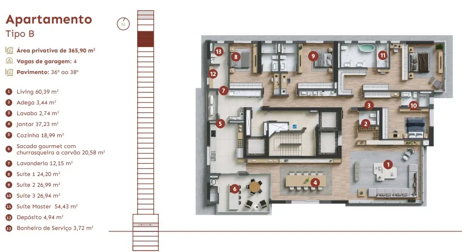 Apartamento com 4 Suítes à Venda no Edifício Gioia | Ecoville Curitiba — foto 20