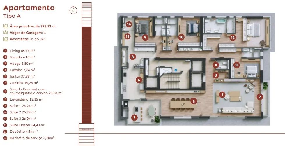 Apartamento com 4 Suítes à Venda no Edifício Gioia | Ecoville Curitiba — foto 18