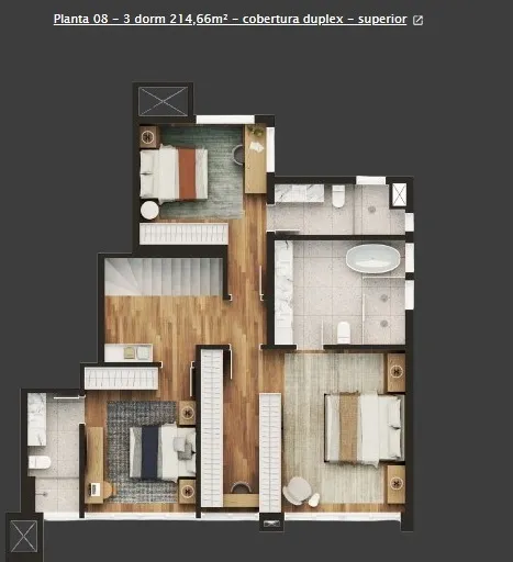 Cobertura Duplex de 3 Quartos à Venda no Edifício Blanc de Rouge | Juvevê Curitiba — foto 13