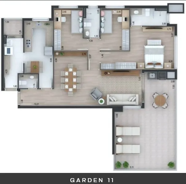 Apartamento Garden de 3 Quartos à Venda no Edifício Terrasse Lilas | Ahú Curitiba — foto 12